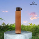 oliveware Premium RIDGED Range Plastic Water Bottle, 400ml, Set of 6, Brown