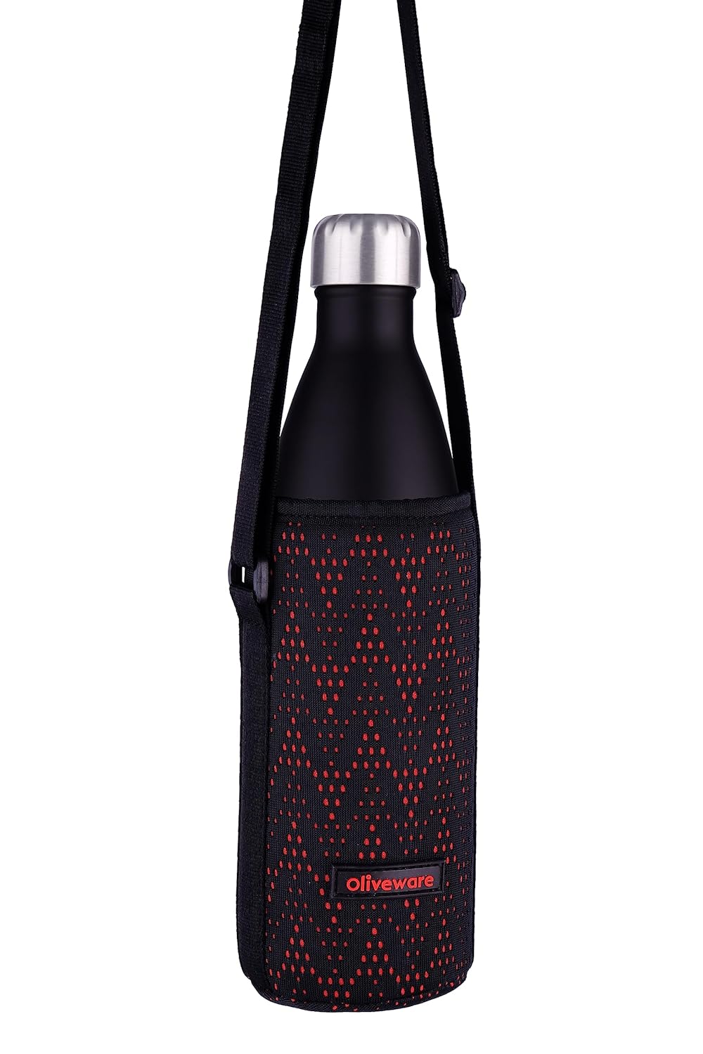 Oliveware Camo Vaccum Bottle with Sleeve, Stainless Steel (1000ml), Hot and Cold, Insulated Bottle, Fit for Indoor & Outdoors - Black