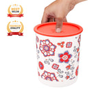 oliveware Pasha Range Stackable Plastic Containers, BPA Free, For Rice, Dal, Atta & Flour, Set of 3 (2200ml, 1350ml & 850ml) - Red