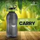 oliveware King Premium Plastic Water Bottle, Sturdy with Holder, Better Grip, BPA Free with 100% Leak Proof, 2 Litre Bottle, Set of 1 - (Black_Green)