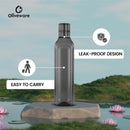 Oliveware Premium Plastic Water Bottle, 1L, Set of 6, Grey