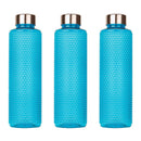 Oliveware Premium PET Water Bottle | Birdseye Range | 1 Litre Bottle | Better Grip | 1000 Ml Capacity | for Home & Office Use (Blue, 3)