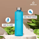 Oliveware Premium PET Water Bottle | Birdseye Range | 1 Litre Bottle | Better Grip | 1000 Ml Capacity | for Home & Office Use (Blue, 3)