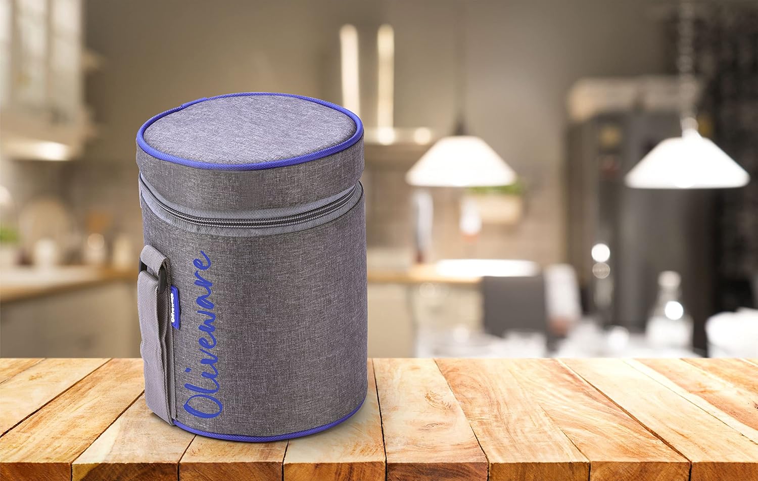 SOPL-OLIVEWARE Innox Glassware Lunchbox, Borosilicate Glass Containers, Microwave Safe & Leak Proof, 3 Containers with BPA Free Airtight Lid (400ml) Each - Blue