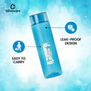 oliveware Round Water Bottle, BPA Free & 100% Leak Proof, 1 Litre Bottle, Better Grip, for Home & Office Use, Set of 6 - Blue