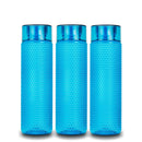 Oliveware Honey Comb Water Bottle with Round Cap (1000 ml, Turquoise Blue) - Pack of 3