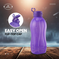 oliveware Jumbo 2 Litre Water Bottle, 100% Leak Proof, BPA Free Premium Plastic Bottle, for Home, Office & Gym, Sturdy with Holder, Pack of 6 (Multi)