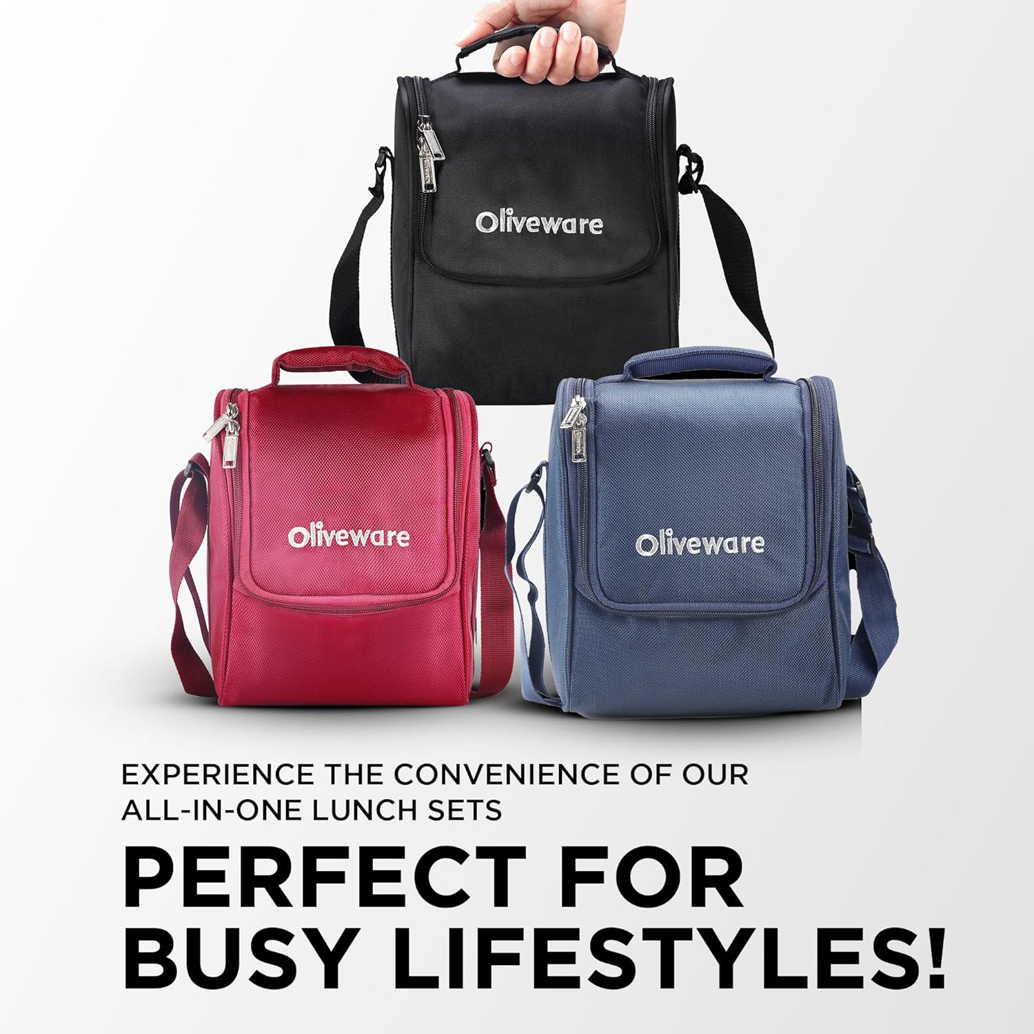 SOPL-OLIVEWARE Teso Elite Pro Lunch Box with Steel Cutlery, 3 Microwave Safe Inside Steel Containers(290ml, 450ml & 600ml),Plastic Pickle Box (130ml),Steel Water Bottle(750ml)