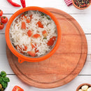 oliveware SOPL (logo) with Device Benny Microwave Containers with BPA Free Airtight Lid, Leak Proof, 3 Inner Steel Container (290 ml, 450 ml & 600 ml), Home & Office Use - Orange