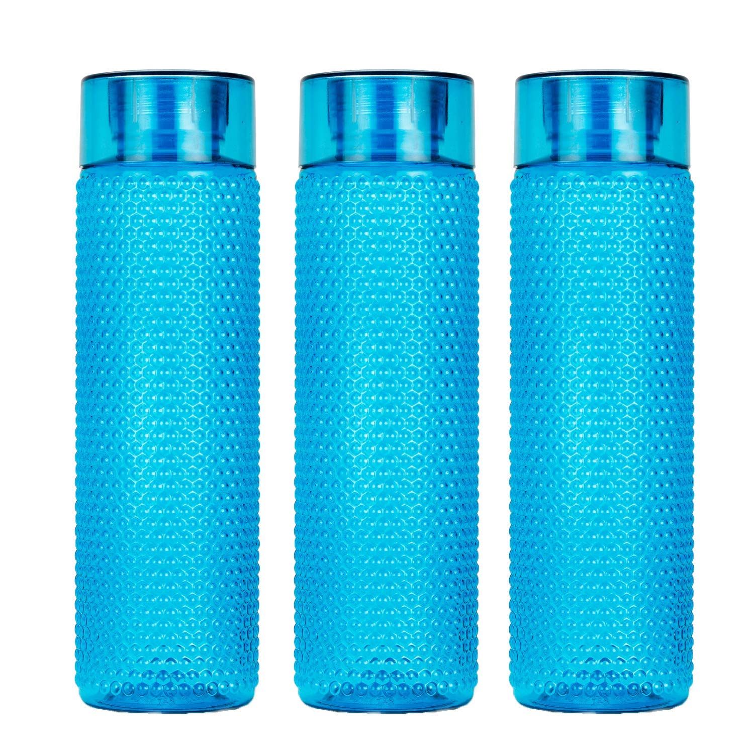 Honeycomb Bottle | 1 Litre | Set of 3 | Blue