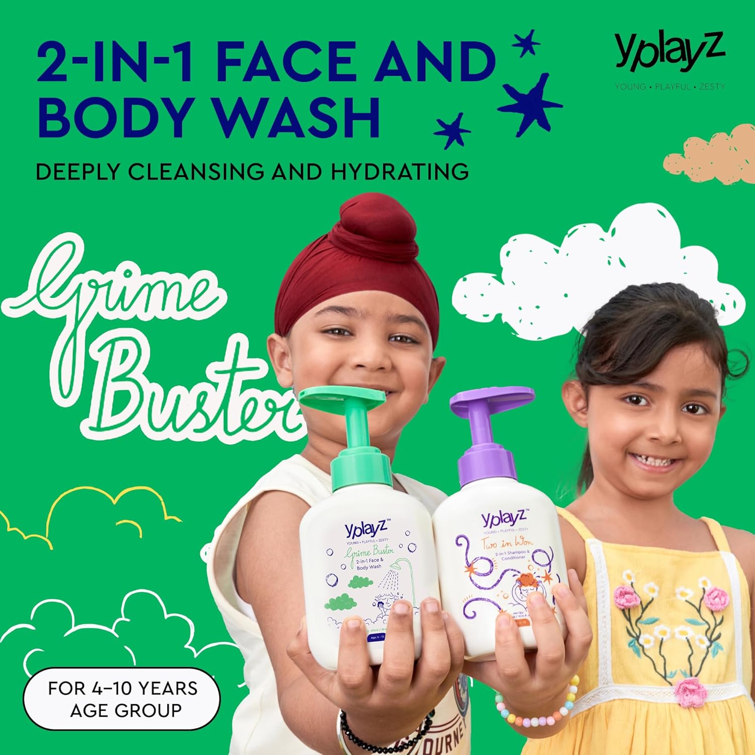 Grime Buster 2 in 1 Face & Body Wash