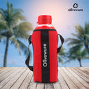 SOPL-OLIVEWARE Jumbo Water Bottle With Washable Carry Sleeve, Shoulder Strap, 2 Litre Bottle, BPA Free & Leak Proof, Fits in Fridge, Pack of 1 - Red
