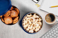 oliveware with Device Elegant Storage Containers, 100% Leak Proof & Spill Proof, 2 Stainless Steel Containers with BPA free Airtight Lid (250 ml Each) - Blue