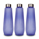 oliveware Corn Water Bottle with Round Cap | BPA Free & Leal Proof | 1 Litre Bottle | Violet | Pack of 3