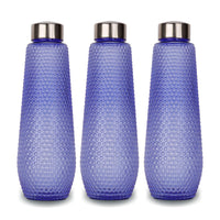 oliveware Corn Water Bottle with Round Cap | BPA Free & Leal Proof | 1 Litre Bottle | Violet | Pack of 3