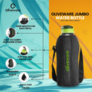 oliveware Polyethylene Terephthalate Sopl Jumbo Water Bottle With Washable Carry Sleeve, Shoulder Strap, 2 Litre Bottle, Bpa Free & Leak Proof, Fits In Fridge, Pack Of 1 (Black_Green)