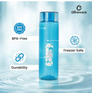 oliveware Round Water Bottle, BPA Free & 100% Leak Proof, 1 Litre Bottle, Better Grip, for Home & Office Use, Set of 6 - Blue