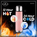 SOPL-OLIVEWARE Spyker Vacuum Double Wall Flask Bottle, Stainless Steel (500ml), Hot & Cold, Insulated Bottle, Fit for Indoor & Outdoors - Pink