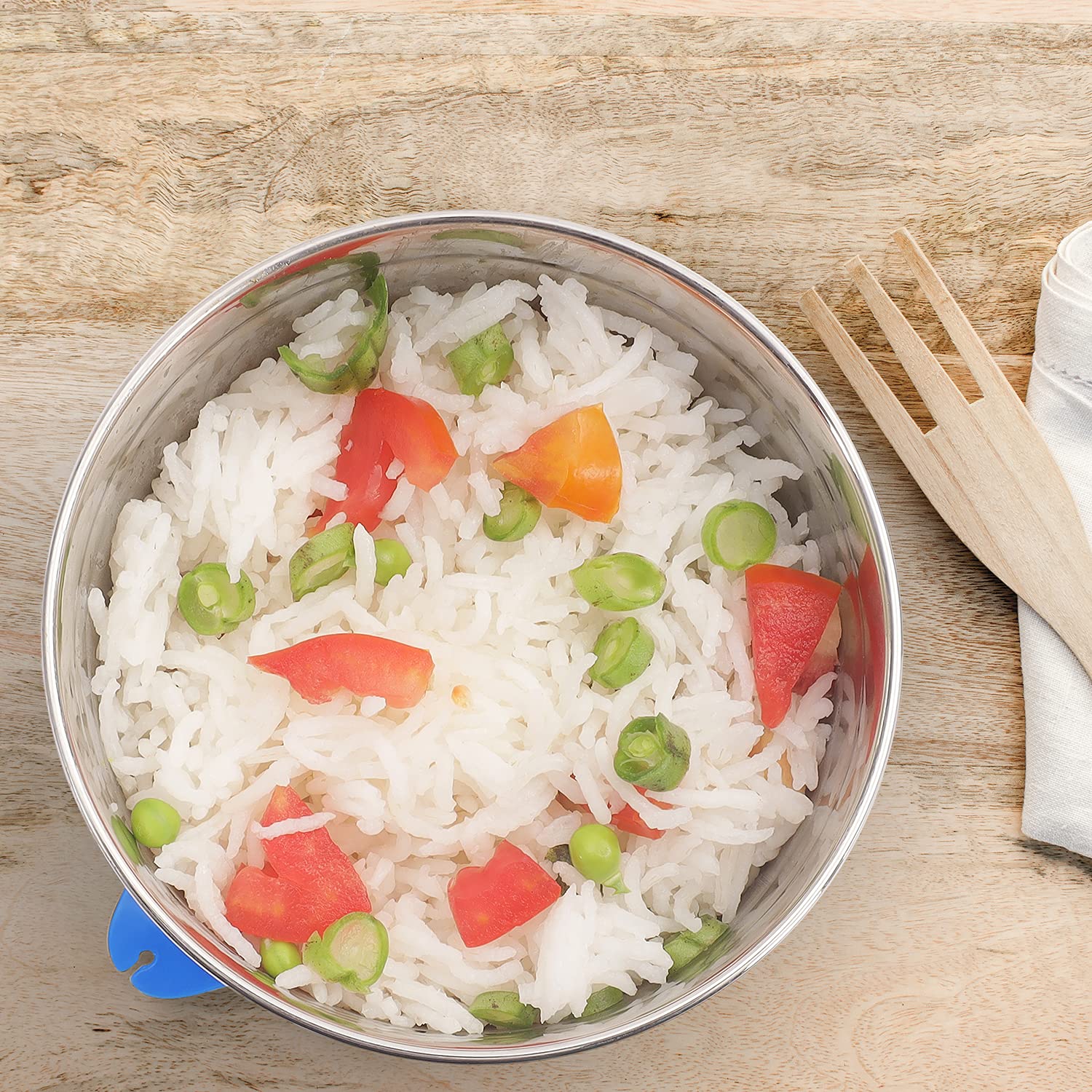 oliveware Magic Storage Containers, 100% Leak Proof and Spill Proof, 2 Stainless Steel Containers with BPA Free Airtight Lid (600ml Each) - Blue