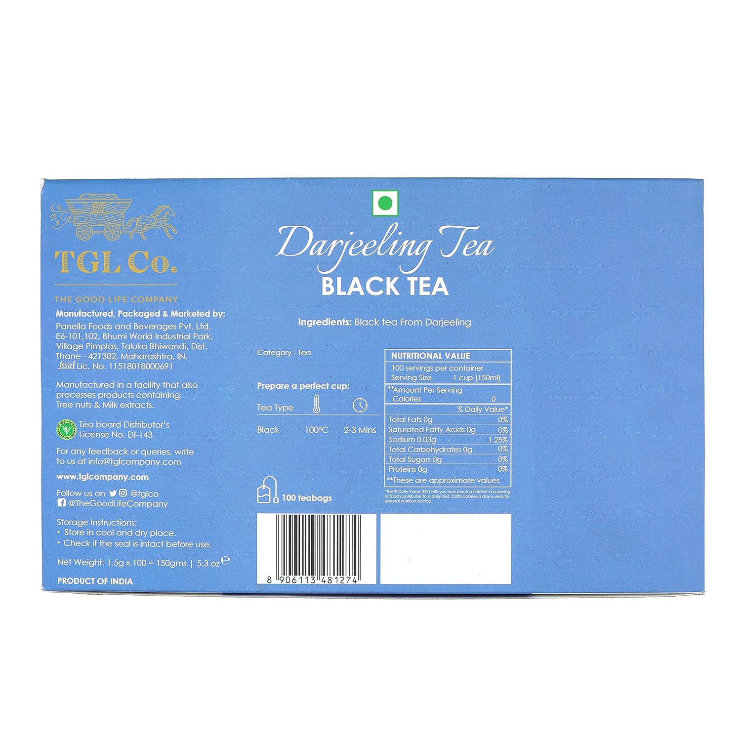 Darjeeling Black Dust Tea (25 Tea Bags) Pack of 4