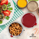 oliveware SOPL (logo) with Device Wonder Stainless Steel Containers, Leak Proof & Spill Proof, Dishwasher Safe, Set of 2 (450ml) Each - Red