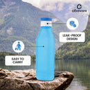 oliveware Triangular Range Premium PET Water Bottle, BPA Free & Leak Proof, 1 Litre Bottle, Better Grip, for Home & Office Use, Set of 3 (Blue)