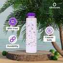 oliveware Elegant Range Premium PET Water Bottle With Better Grip, BPA Free & 100% Leak Proof, 1 Litre Bottle, For Home & Office Use, Pack of 6 - (Voilet)