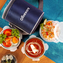 SOPL-OLIVEWARE Pebble Glassware Lunchbox, Borosilicate Glass, Microwave & Freezer Safe, Set of 3 with BPA Free Lid (400ml) Each - Blue