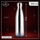 SOPL-OLIVEWARE Sigma Vacuum Double Wall Bottle, Stainless Steel, Hot & Cold, Insulated Bottle, Fit for Indoor & Outdoors (500 Ml, Silver)