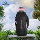 oliveware SOPL Jumbo Water Bottle With Washable Carry Sleeve, Shoulder Strap, 2 Litre Bottle, BPA Free & Leak Proof, Fits in Fridge, Pack of 1 (Black_Pink)