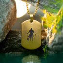 Black Sacred Hanuman Chalisa MicroCarved Tag Necklace