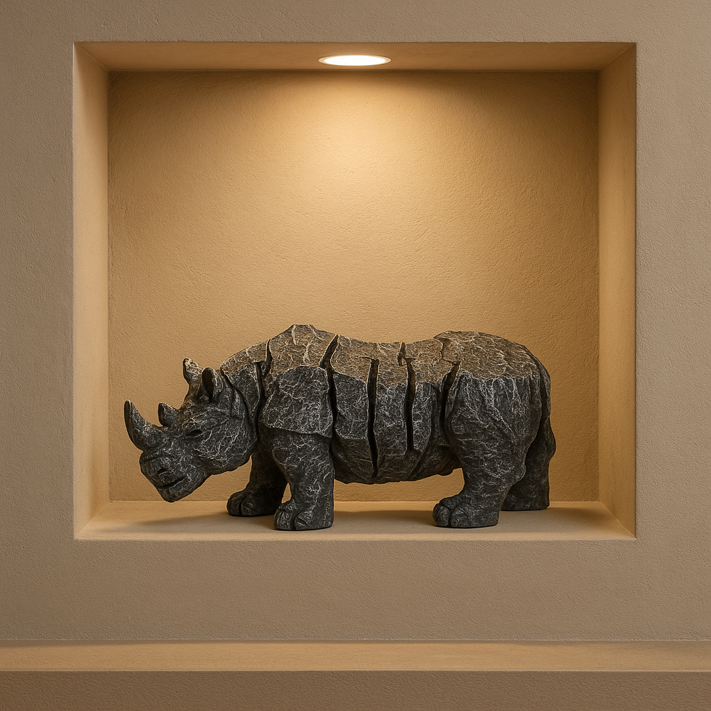Stone Effect Rhiniceros Statue