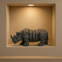 Stone Effect Rhiniceros Statue
