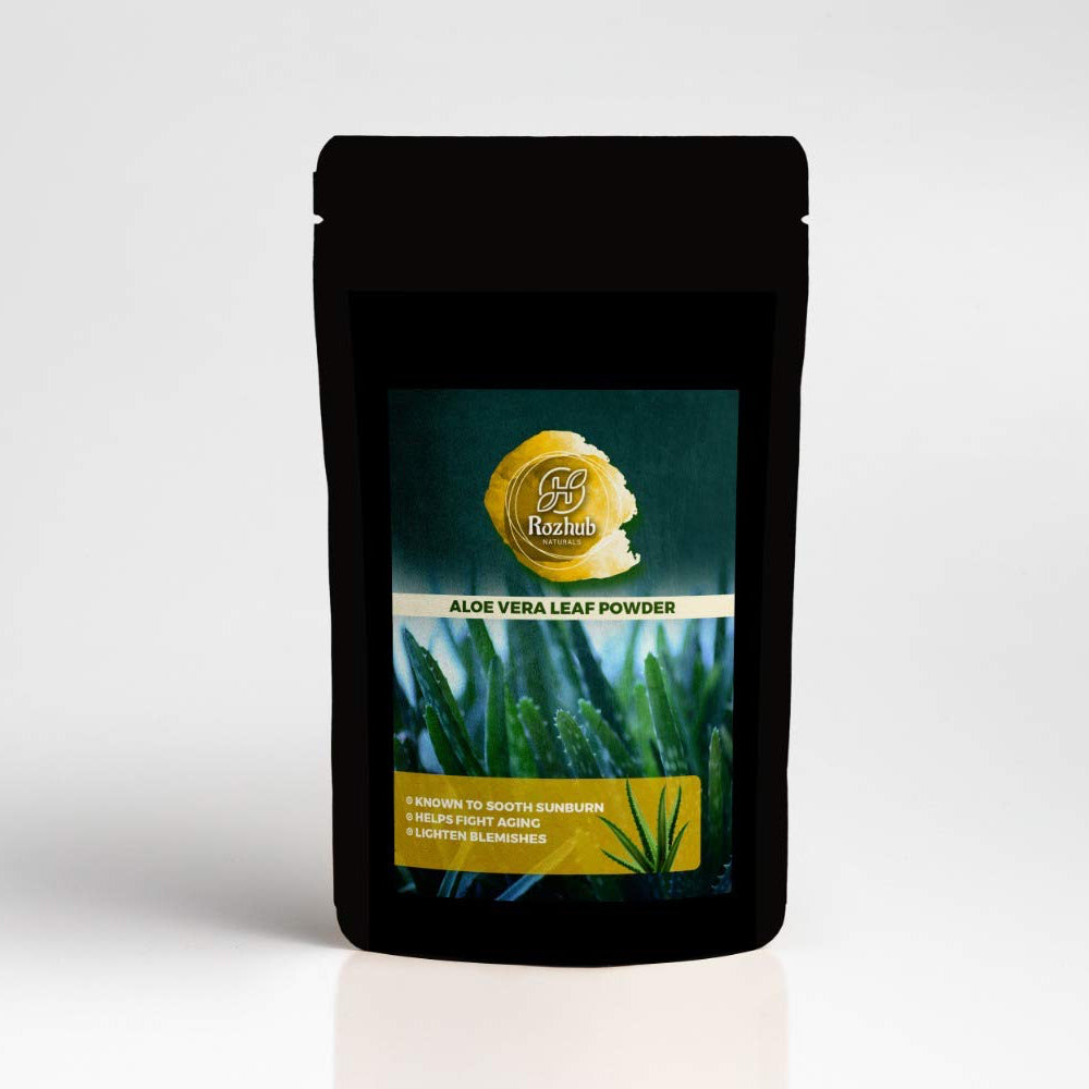 Rozhub Naturals Aloe Vera Leaf Powder For Pimple Free Clear Skin, Silky Hair, 100 Gm