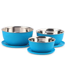 SOPL-OLIVEWARE Tulip Storage Containers, Microwave Safe & Leak Proof, Store & Serve, 3 Stainless Steel Containers with BPA Free Airtight Lid (500ml,800ml & 1250) - Blue