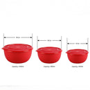 SOPL-OLIVEWARE Tulip Storage Containers, Microwave Safe & Leak Proof, Store & Serve, 3 Stainless Steel Containers with BPA Free Airtight Lid (500ml, 800ml & 1250) - Red