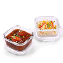 Oliveware Food Storage Container| Set of 2 | Square Containers| 320ml each|Air-Tight Fridge Organizer Case|BPA-Free Locking Lids |Microwave & Freezer Safe |Leak Proof Food Storage Meal Prep Containers