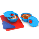 oliveware SOPL Micro Dynasty Food Storage Containers with Air Vent Lid, BPA-Free, Microwave Safe & Leak Proof, Set of 2 Big (2000ml) Each - Blue