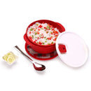 oliveware Micro Dynasty Containers with Air Vent Lid, Microwave & Dishwasher Safe, BPA Free, Store and Serve, 2 Containers (900ml) Each - Maroon