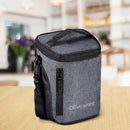 SOPL-OLIVEWARE Grace Glassware Round Lunchbox, Napkin & Steel Spoon, Borosilicate Glass & Microwave Proof, Set of 3 (400ml) - Grey