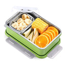 Oliveware Lunch Boxes for School Kids Girls Boys with Clip Lock|Air Tight Spill Proof|Food Grade Bpa Free Container for Childrens (Rectangle | Green)