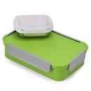 Oliveware Lunch Boxes for School Kids Girls Boys with Clip Lock|Air Tight Spill Proof|Food Grade Bpa Free Container for Childrens (Rectangle | Green)