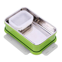Oliveware Lunch Boxes for School Kids Girls Boys with Clip Lock|Air Tight Spill Proof|Food Grade Bpa Free Container for Childrens (Rectangle | Green)