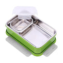 Oliveware Lunch Boxes for School Kids Girls Boys with Clip Lock|Air Tight Spill Proof|Food Grade Bpa Free Container for Childrens (Rectangle | Green)