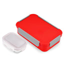 Oliveware Lunch Boxes for School Kids Girls Boys with Clip Lock|Air Tight Spill Proof|Food Grade Bpa Free Container for Childrens (Rectangle | Red)