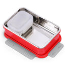 Oliveware Lunch Boxes for School Kids Girls Boys with Clip Lock|Air Tight Spill Proof|Food Grade Bpa Free Container for Childrens (Rectangle | Red)