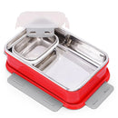 Oliveware Lunch Boxes for School Kids Girls Boys with Clip Lock|Air Tight Spill Proof|Food Grade Bpa Free Container for Childrens (Rectangle | Red)