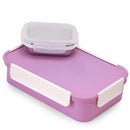 Oliveware Lunch Boxes for School Kids Girls Boys with Clip Lock|Air Tight Spill Proof|Food Grade Bpa Free Container for Childrens (Rectangle | Violet)