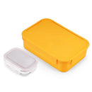 Oliveware Lunch Boxes for School Kids Girls Boys with Clip Lock|Air Tight Spill Proof|Food Grade Bpa Free Container for Childrens (Rectangle | Yellow)