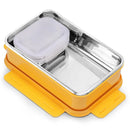Oliveware Lunch Boxes for School Kids Girls Boys with Clip Lock|Air Tight Spill Proof|Food Grade Bpa Free Container for Childrens (Rectangle | Yellow)